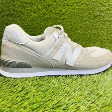 New Balance 574 Mens Size 13 Cloud White Gray Athletic Running Shoes Sneakers