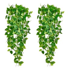 Fake Hanging Plants Vines 2pcs for 40 inches x 14 x 14 inches, Green