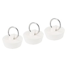Rubber Sink Plug White Drain Stopper Fit 1-1/4" to 1-11/32" Drain 3pcs