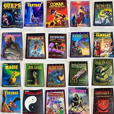 GURPS 20 Book Lot / Set   Steve Jackson Games RPG Roleplaying Game Books