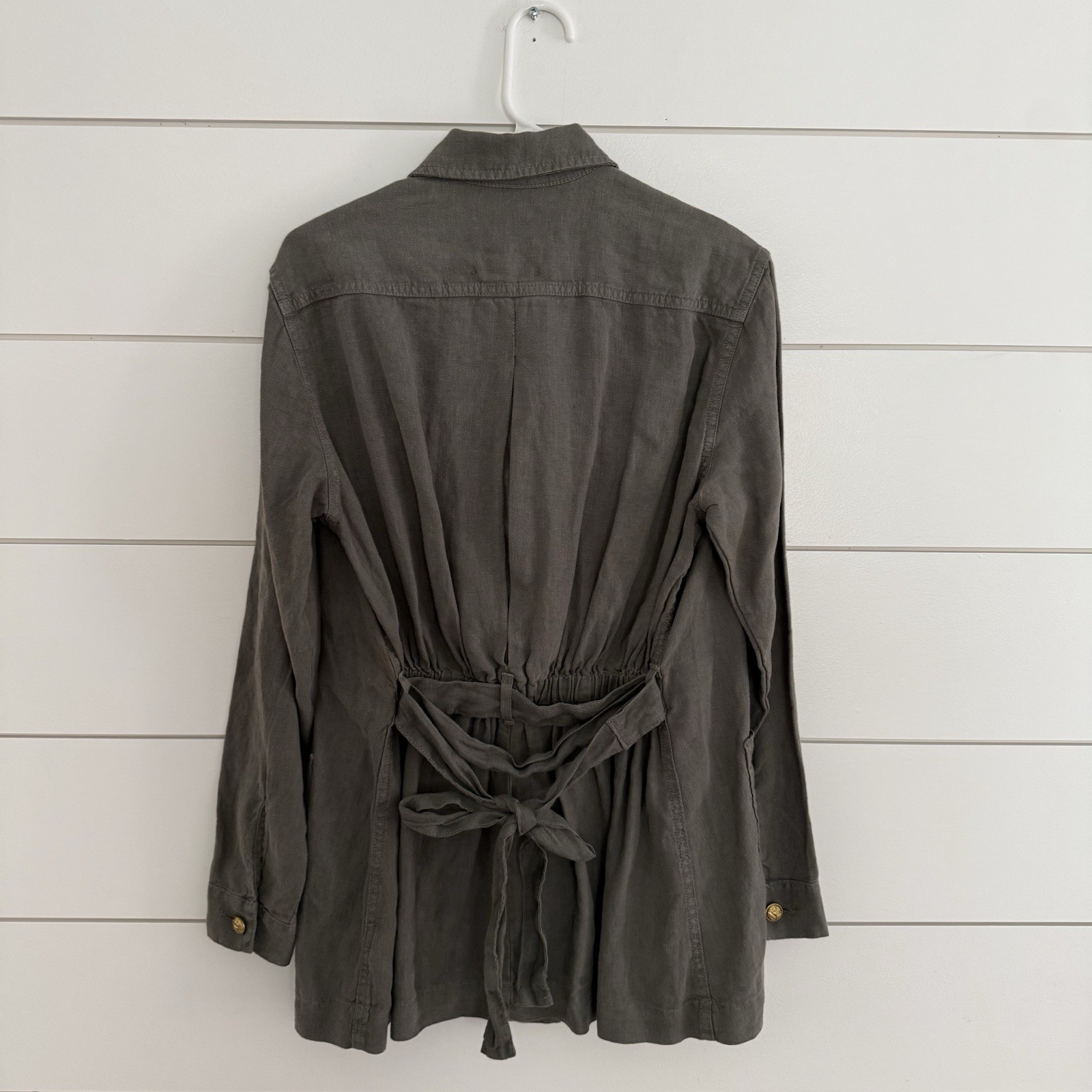 L'agence Button Down Utility Belted Jacket Size S… - image 4