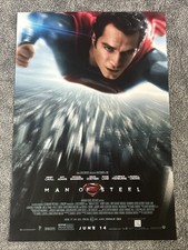 Man Of Steel Movie Poster 27 x40 Superman Henry Cavill Real Movie Theater Ad