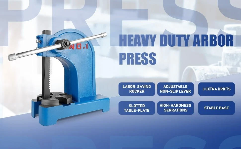 1 Ton Arbor press Manual Desktop Arbor Press Cast Iron Arbor Press Manual Press - Picture 3 of 9