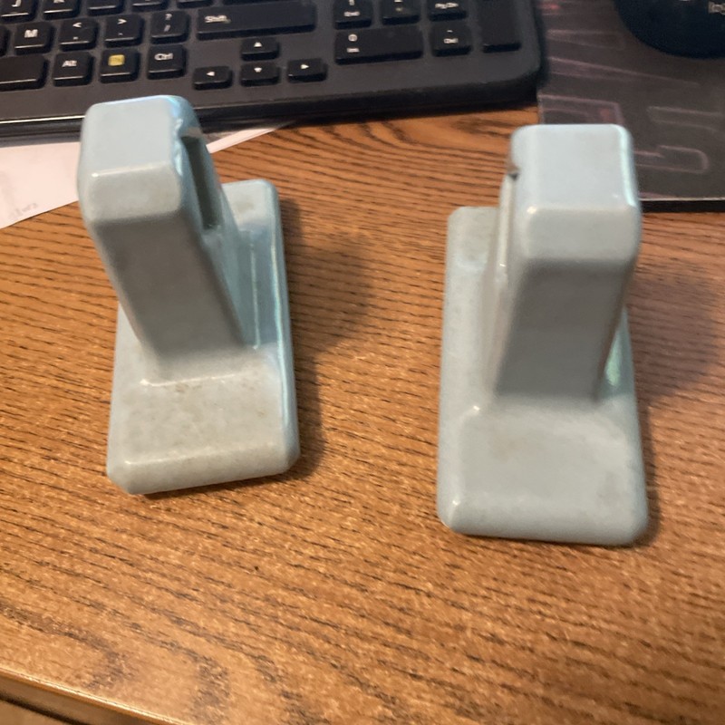 Vtg Ceramic Towel Bar Post Holders: Blue,  Brand New!