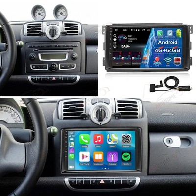 DAB+ Android 15 Autoradio GPS Navi 4+64GB Carplay Für Smart Fortwo 451 2005-2010