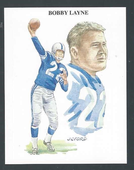 1989 TV 4 TM & NFLP (UK) LTD #6 BOBBY LAYNE - All Time Great Quarterbacks