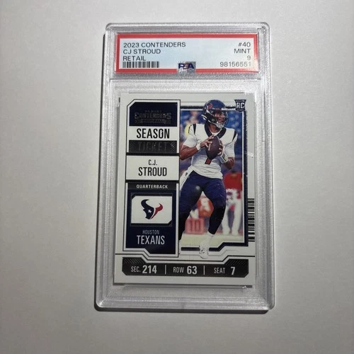 2023 Panini Contenders - Season Ticket C.J. Stroud #40 Retail (RC) PSA 9 Texans
