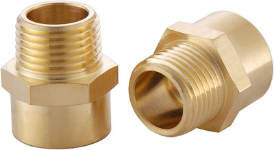 2 Pack 1/2'' G (BSP) Female Thread to US 1/2'' NPT Male Thread Pipe Fitting,Brass