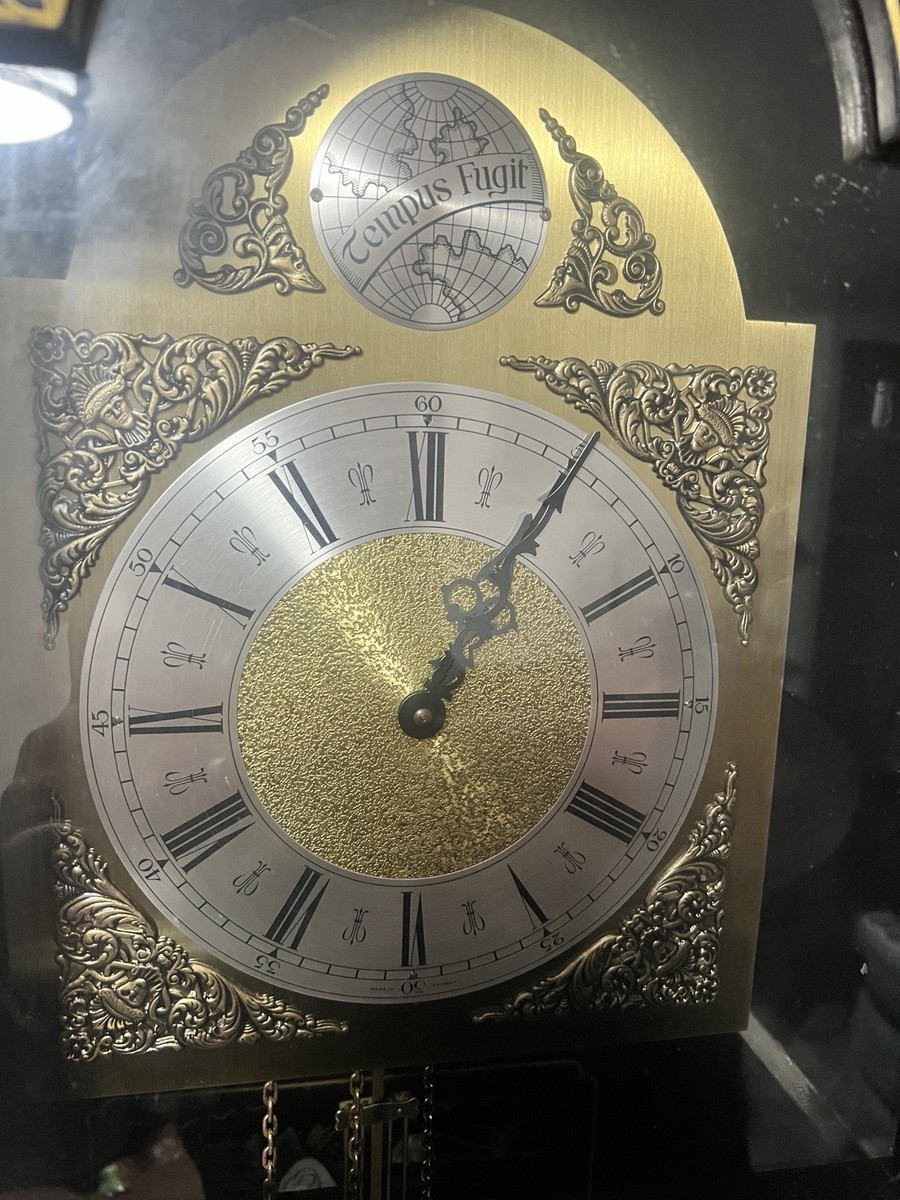 【ご希望のコメは別ページへ】antique motif * RARE ASIAN TEMPUS FUGIT GRANDFATHER CLOCK CHINOISERIE BLACK