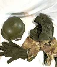 Vietnam Lot Combat Helmet Liner Mitchell Camo Cover Gloves