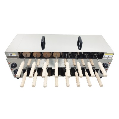 220V Chimney Cake Roll Oven Maker 16Pcs Electric Double-Layer Baking Commercial