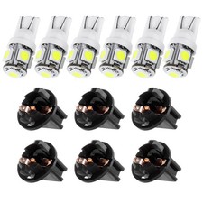 6 Pack White Pc168 T10 Led Cluster Gauge Dash Light Bulb Wtwist Lock