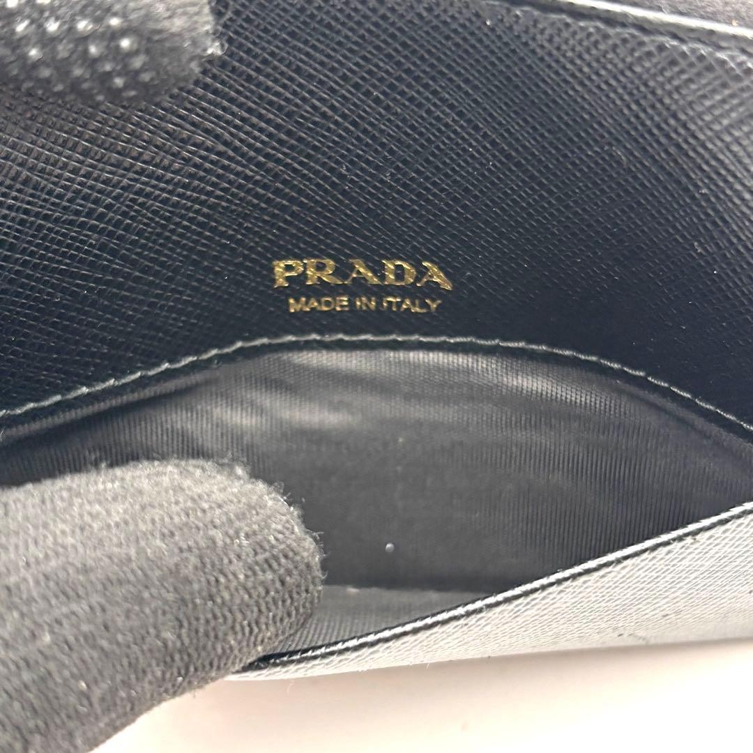 Prada Saffiano Leather Card Case Gold Logo Compact 9x12cm thumbnail 14