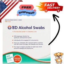 BD Alcohol Swabs 100 Each, White, 100 Count (Pack of 1)