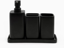 Bathroom Accessory Sets, 4 Pieces Bathroom Accessories Complete Set Vanity Count
