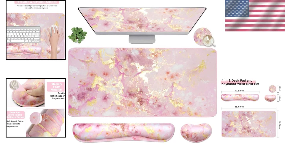 4-in-1 Desk Mat for Home Office & Gaming - Ergonomic Design Included - Image 2 of 4