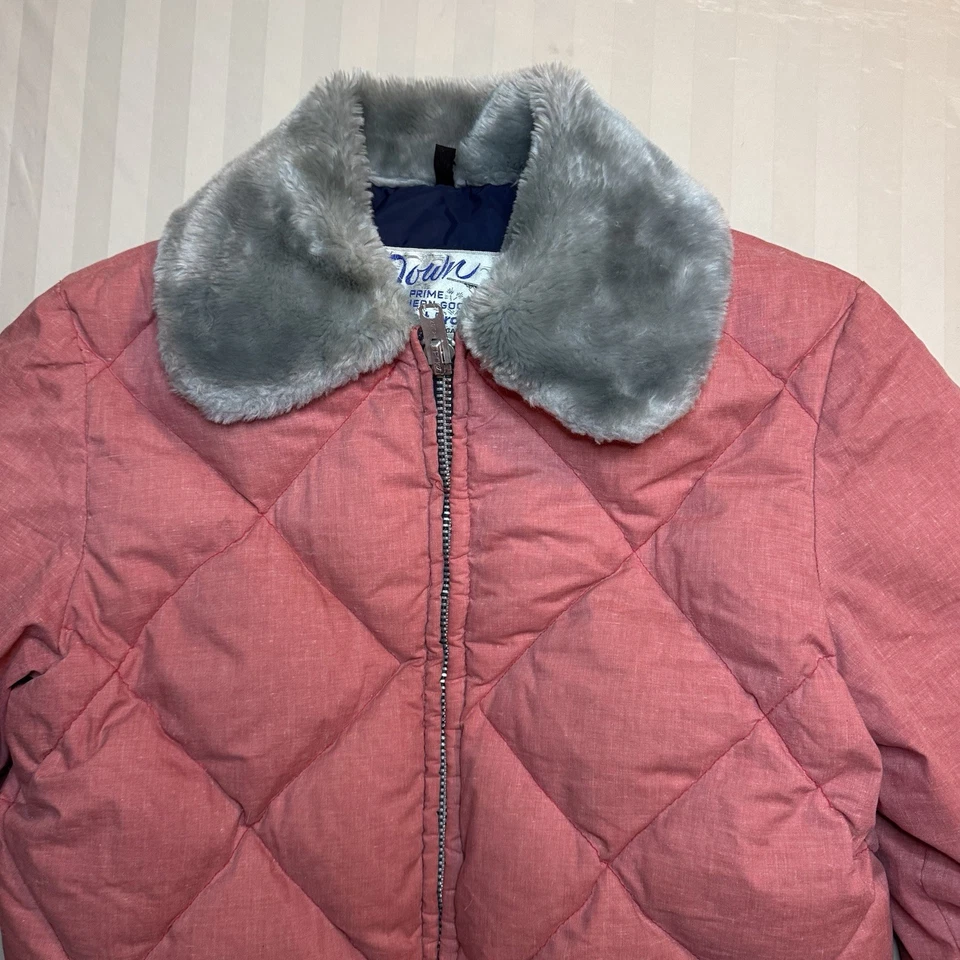 Vtg Schott NYC Goose Down Coat Diamond Quilted Puffer Jacket Made USA Womens 16 - Image 2 of 4