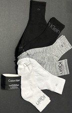 Calvin Klein 6-Pair Men's Cushion High Quarter Socks  Black/Gray/White