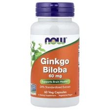 Ginkgo Biloba, 60 mg, 60 Veg Capsules
