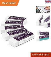 Image of Classic White Erasers - Individually Wrapped for Mess-Free Use - Pack of 5