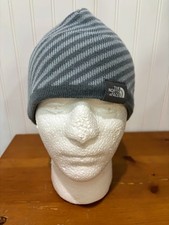 North Face Stripped Winter Beanie Blue