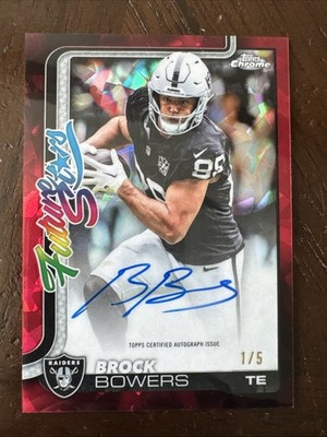 2025 Topps Chrome - Future Stars Auto Brock Bowers #FSA-BB Red /5!