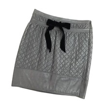 VALENTINO Valentino Lamb Leather Skirt with Ribbon Quilted Leather Skirt Women s
