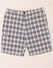 DOCKERS Womens Chino Shorts W34 Large Blue Check Cotton RM04