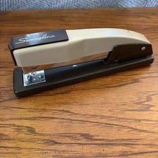 Vintage Swingline 444 Stapler Tan Brown 7.5"  USA Made Long Island NY