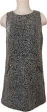 Ann Taylor Loft Size 2 Gray Black Sleeveless Shift Dress Business Office 