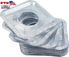 50 Pack Gas Burner Liners 8.5 Inch Disposable Foil Stove Covers