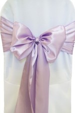 100 Lavender Satin Chair Cover Sash Bows 6" x 108" Banquet Wedding Made in USA