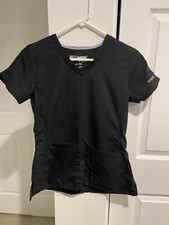 Greys Anatomy by Barco Womens Active Scrub Top Shirt BlackShort Sleeve XSmall