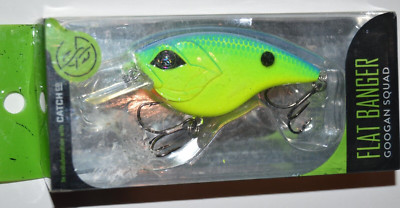 Catch co flat banger googan squad bass crankbait 2.5'' 1/2oz chartreuse blue back