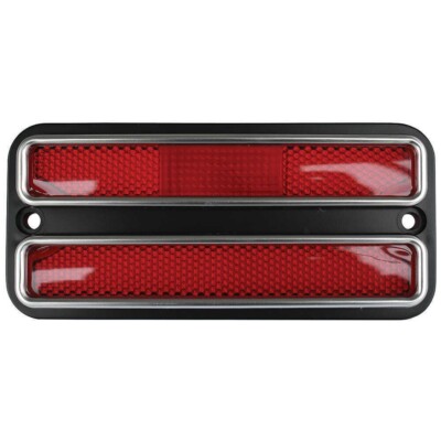 Rear Red Deluxe Side Marker Light w/ Trim For 1968-1972 Chevrolet GMC Truck