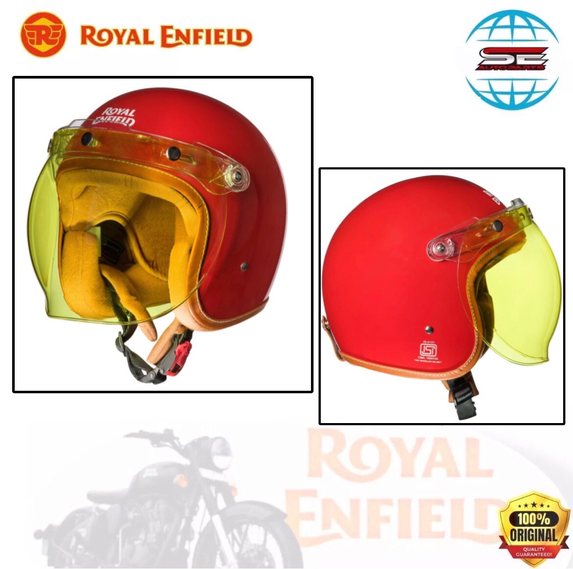 Fits Royal Enfield motorcycle urban rider helmet gt red xl-620mm