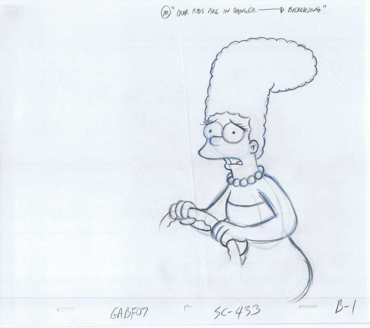 Simpsons 2005 Marge Original Art w/COA Animation Production Pencil
