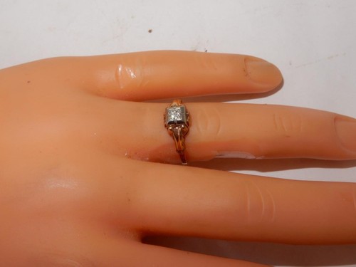 Anillo de diamantes de oro rosa vintage montura halo talla 5,5 - Imagen 5 de 23