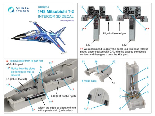 Quinta Studio 1/48 Mitsubishi T-2 impreso en 3D y color interior (Hasegawa) - Imagen 13 de 13