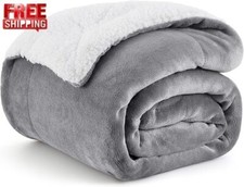 Bedsure Sherpa Fleece Throw Blanket for Couch - Thick and Warm Blanket for Winte