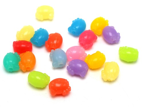 50 Mixed Jelly Color Acrylic Cute Cat Head Beads 14X12mm - Picture 6 of 10
