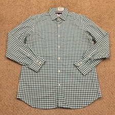 Banana Republic Shirt Mens Large Slim Blue Check Long Sleeve Button Up Cotton