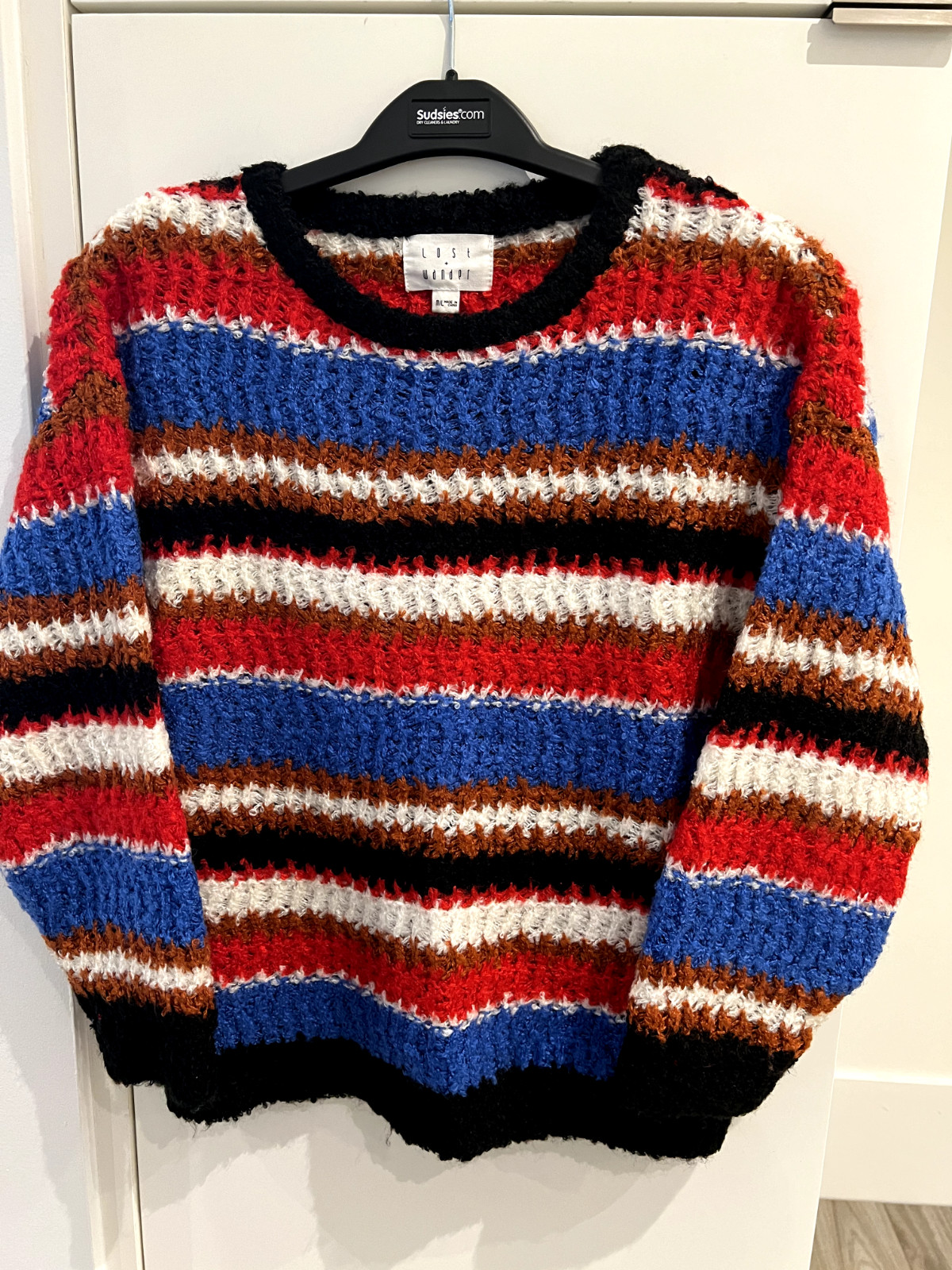 LOST + WANDER Multi Colored Striped Pullover Swea… - image 1