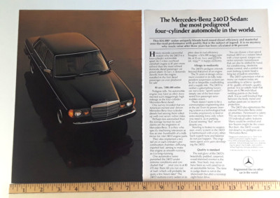 MERCEDES BENZ 240D  ORIGINAL 2 PAGE 1983 AD
