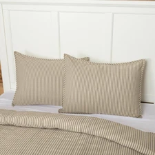 Sawyer Mill Charcoal Ticking Stripe Standard Sham Country Farmhouse VHC Brands
