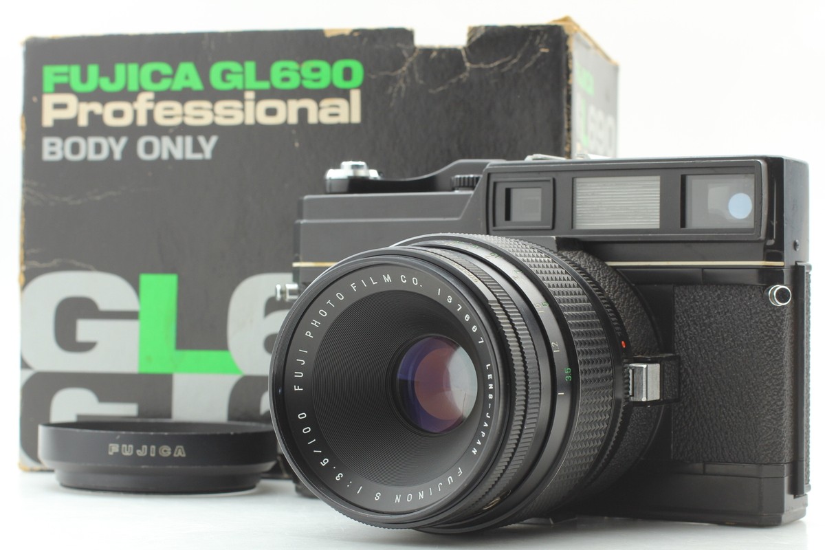 フジカ FUJICA GL 690 PRO 100mm F3.5 Exc+5 w/ Hood】 Fuji Fujica GL690 Pro Body Fujinon S 100mm