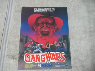 original 1989 ad  11- 8.5''  gang wars snk    ARCADE VIDEO GAME FLYER