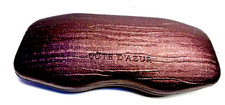 Cote D'Azur Burgundy Metallic Sparkle Eyeglasses Sunglasses Hard Case Glass