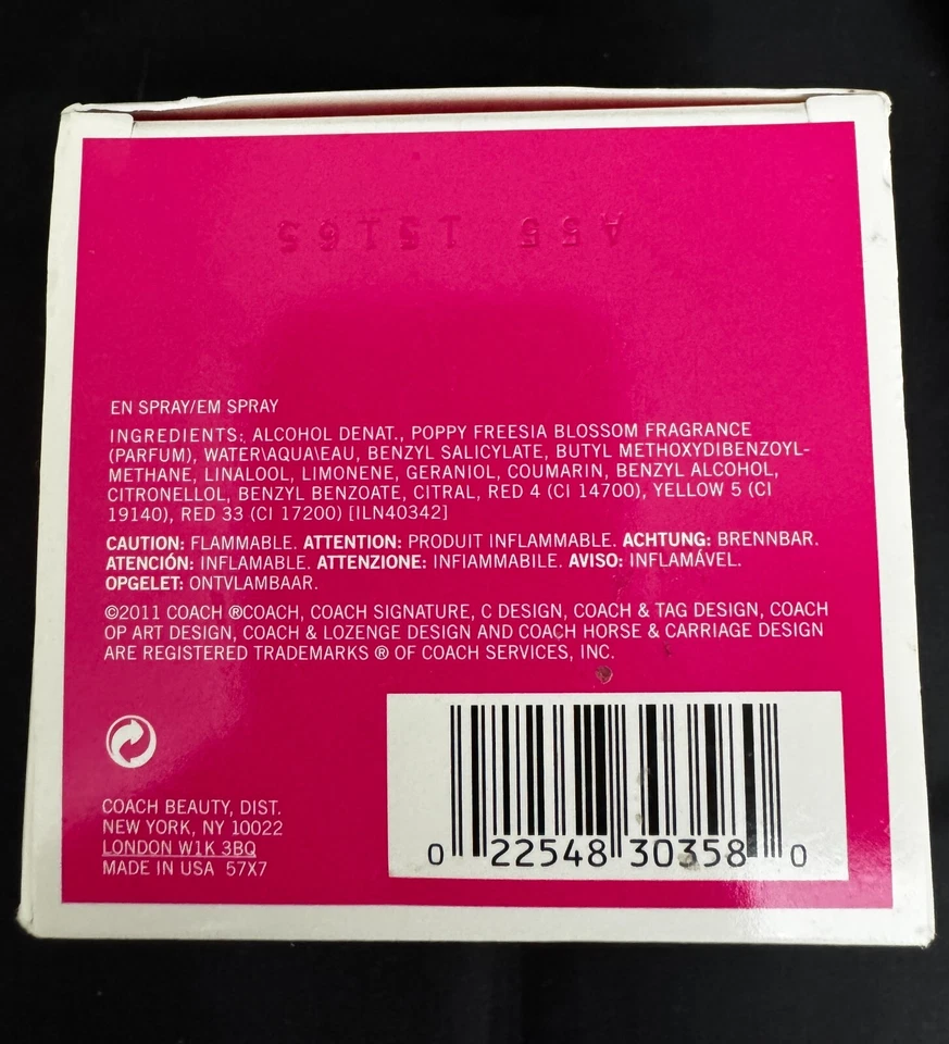 Spray Coach Poppy Freesia Blossom 3,4 fl oz EDP para mujer caja abierta envío gratuito Foto 2 de 4