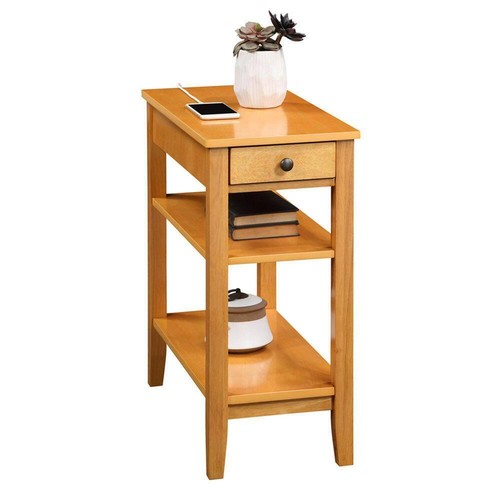 Convenience Concepts End Table 24" H X 11.25" W, Natural Rectangular Wood Veneer - Picture 4 of 7